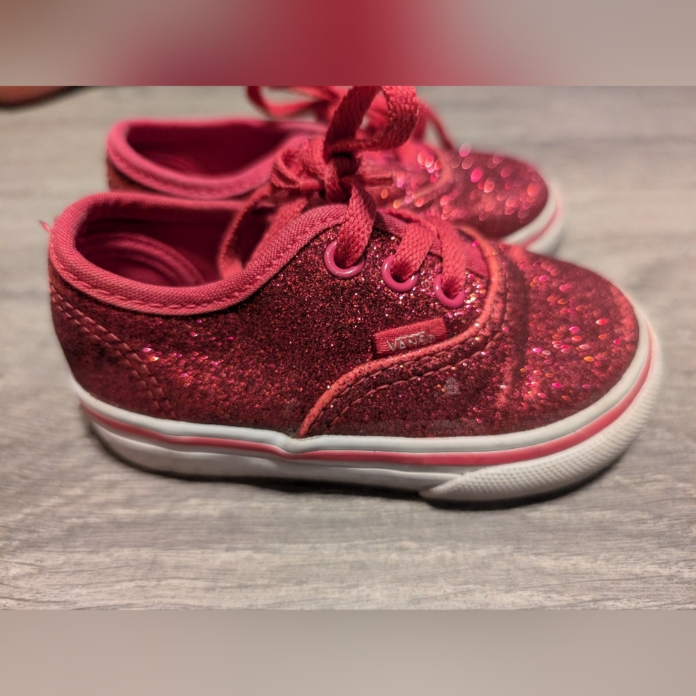 Pink sparkly vans size 5 toddler